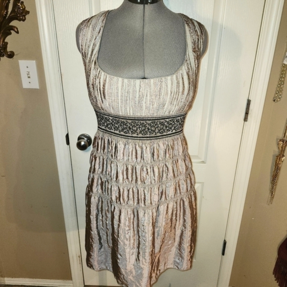 Max Studio Silver Metallic Sheath  Dress in size medium